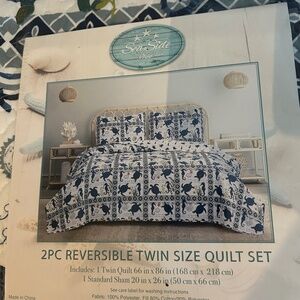 Coastal twin, queen, and king brand new quilts with shams